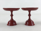 Japanese Buddhist Altar Fitting Resin Offering Stand Vtg Butsugu 2pc Red BA63