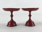 Japanese Buddhist Altar Fitting Resin Offering Stand Vtg Butsugu 2pc Red BA63