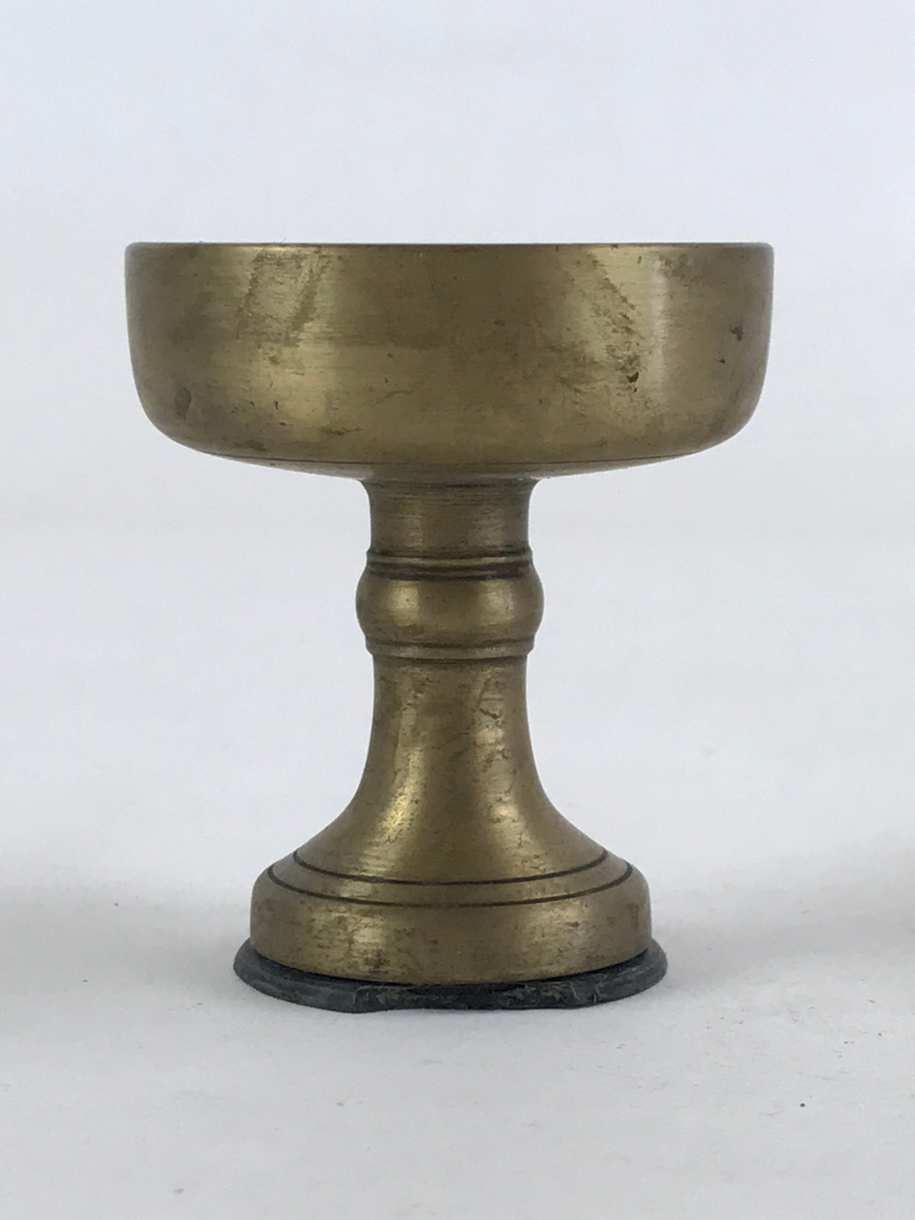 Japanese Buddhist Altar Fitting Rice Offering Cup Brass Gold Vtg Butsugu BA60