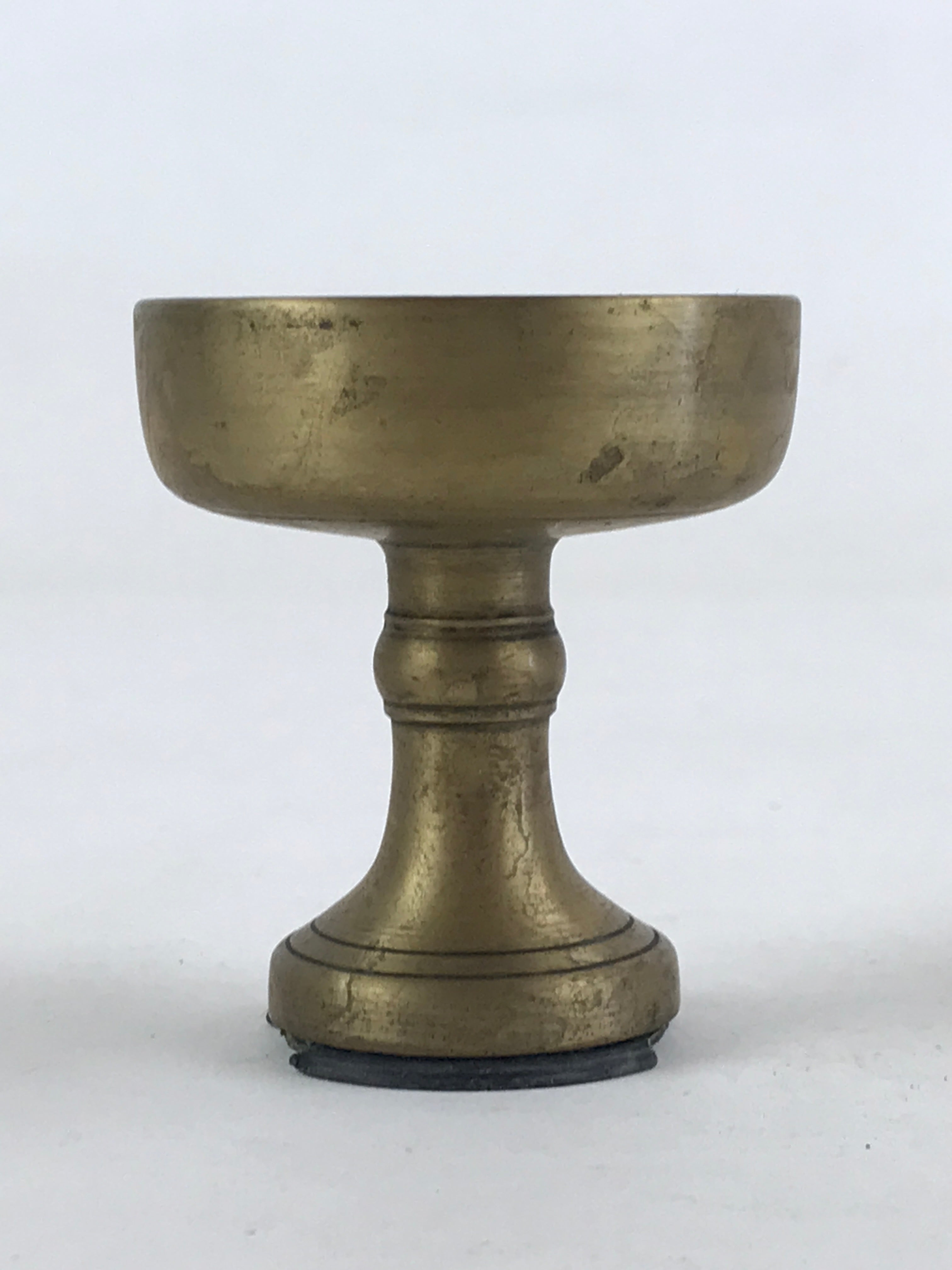 Japanese Buddhist Altar Fitting Rice Offering Cup Brass Gold Vtg Butsugu BA60