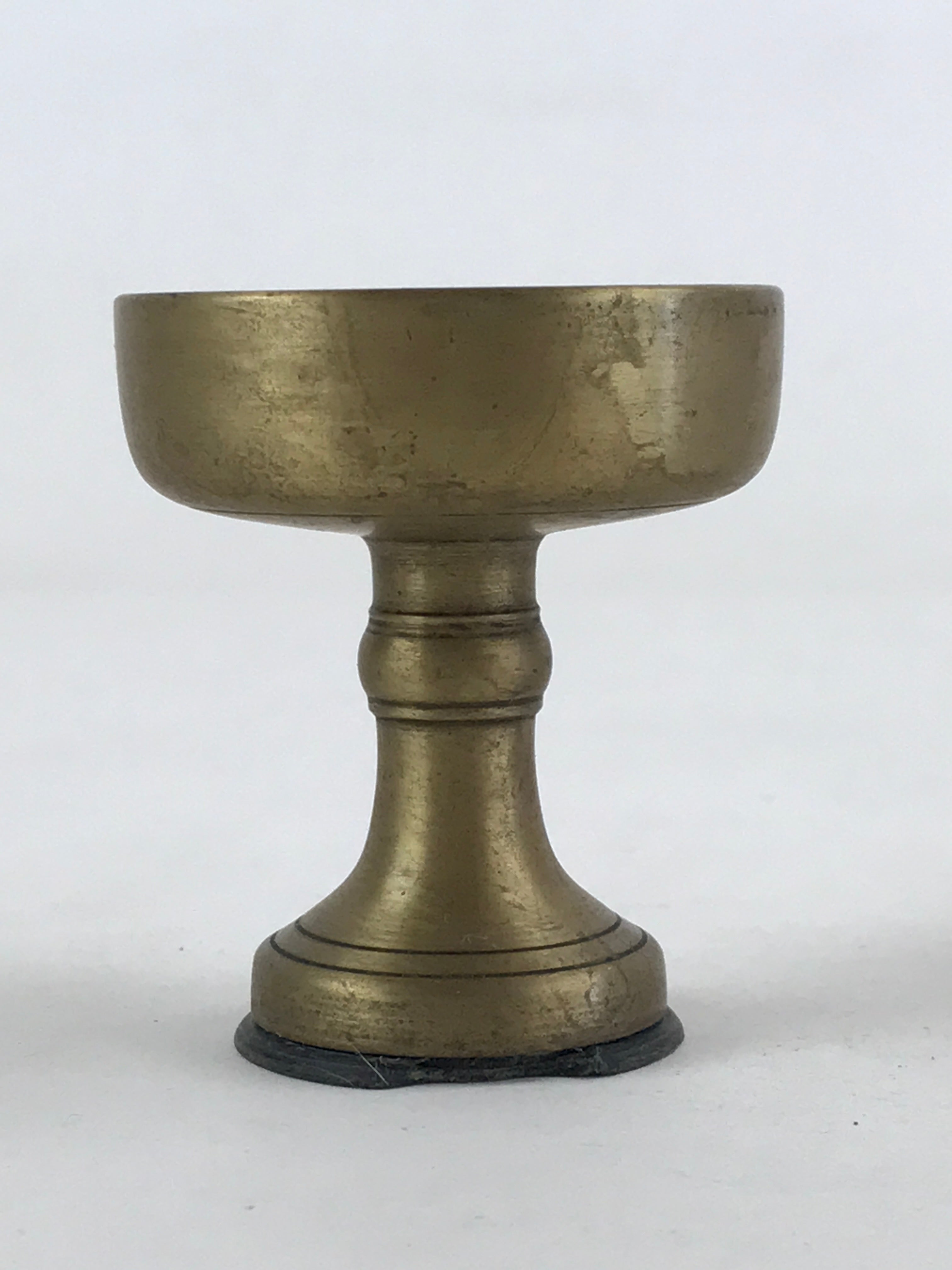 Japanese Buddhist Altar Fitting Rice Offering Cup Brass Gold Vtg Butsugu BA60