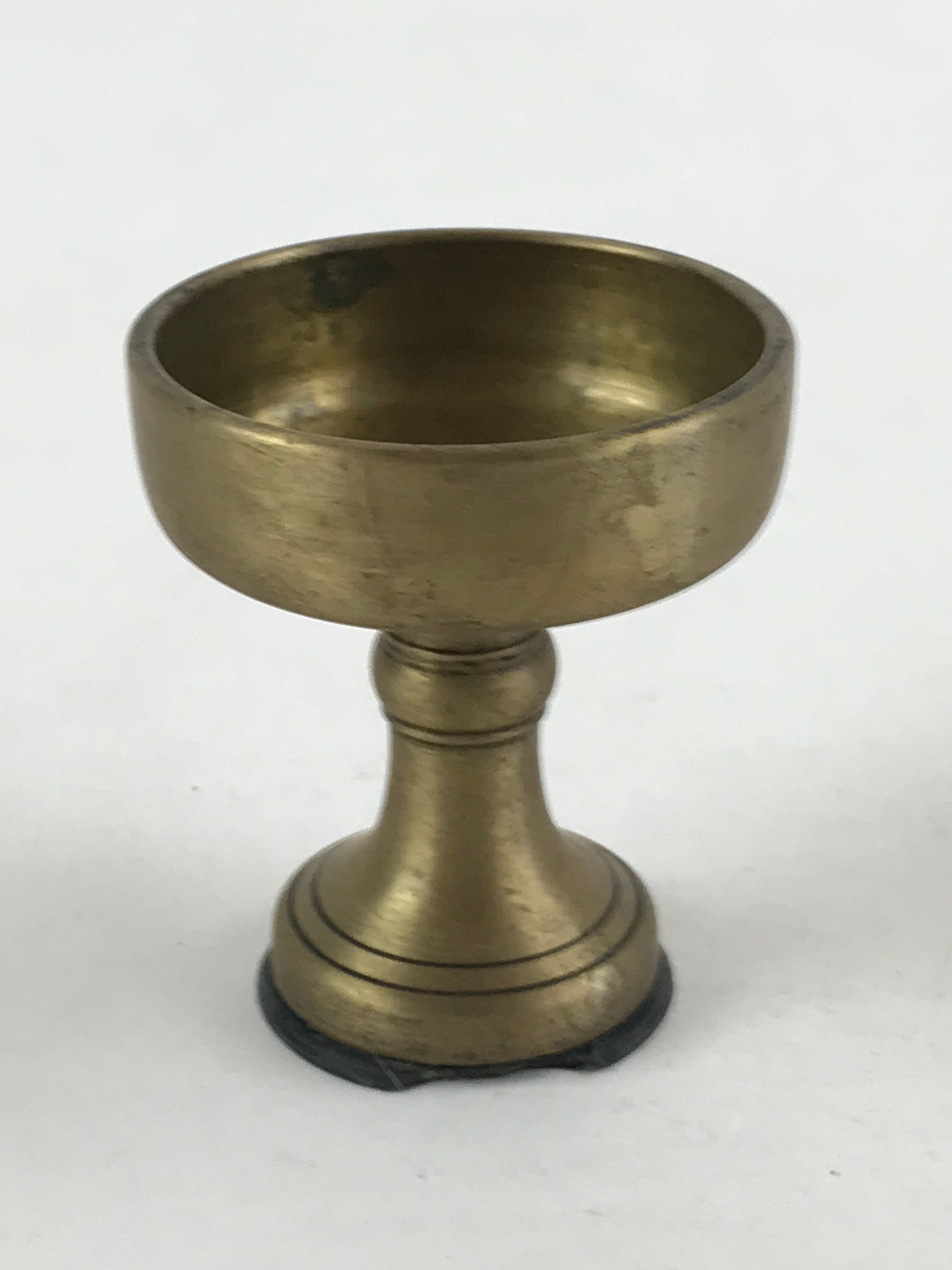 Japanese Buddhist Altar Fitting Rice Offering Cup Brass Gold Vtg Butsugu BA60