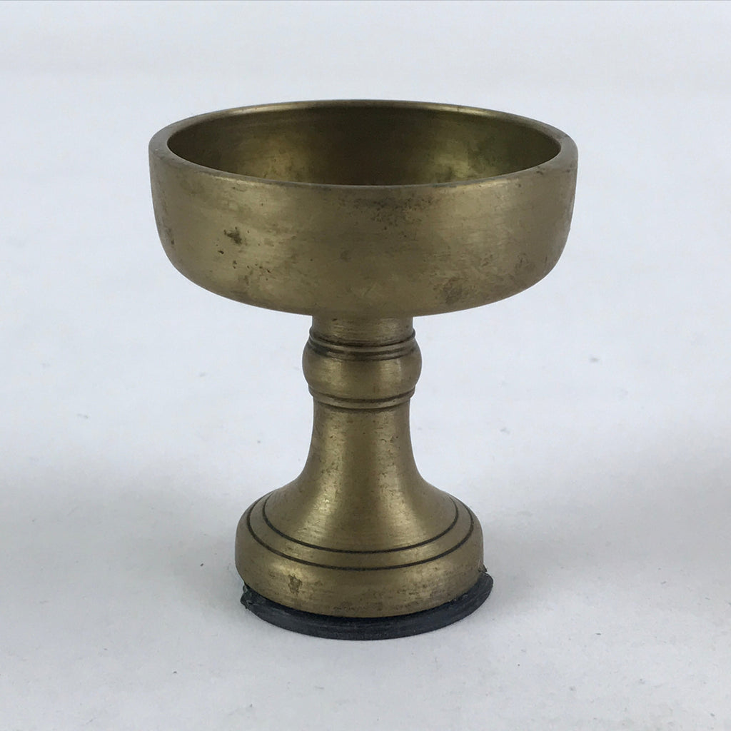 Japanese Buddhist Altar Fitting Rice Offering Cup Brass Gold Vtg Butsugu BA60
