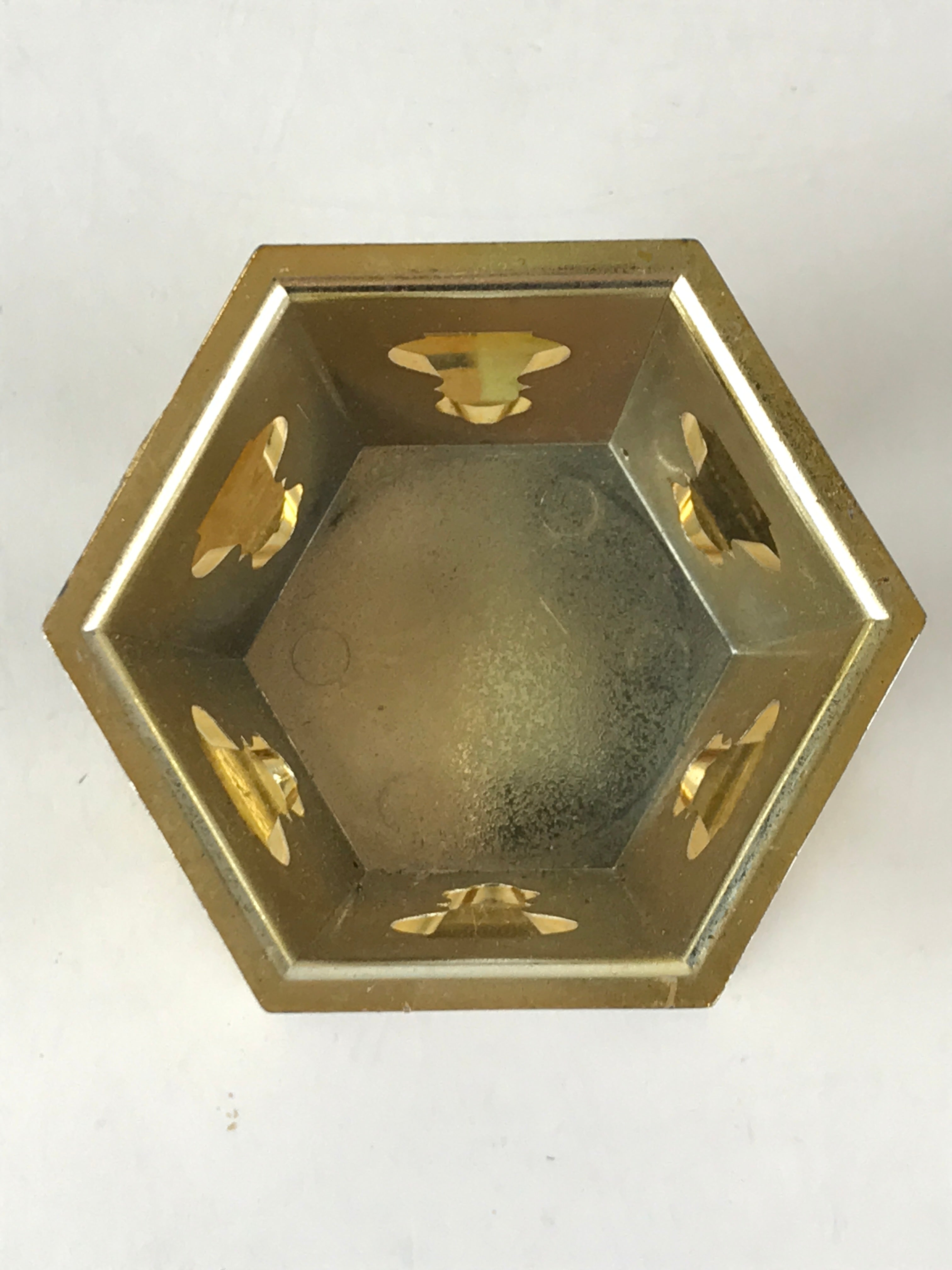 Japanese Buddhist Altar Fitting Rice Offering Cup Stand Bukkidai Vtg Gold BU977