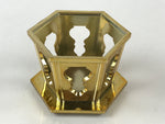Japanese Buddhist Altar Fitting Rice Offering Cup Stand Bukkidai Vtg Gold BU977