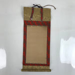 Japanese Buddhist Altar Fitting Scroll Blank Kakejiku Paper Silk Gold Red BA379