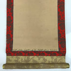 Japanese Buddhist Altar Fitting Scroll Blank Kakejiku Paper Silk Gold Red BA379