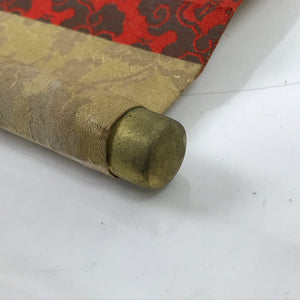 Japanese Buddhist Altar Fitting Scroll Blank Kakejiku Paper Silk Gold Red BA379