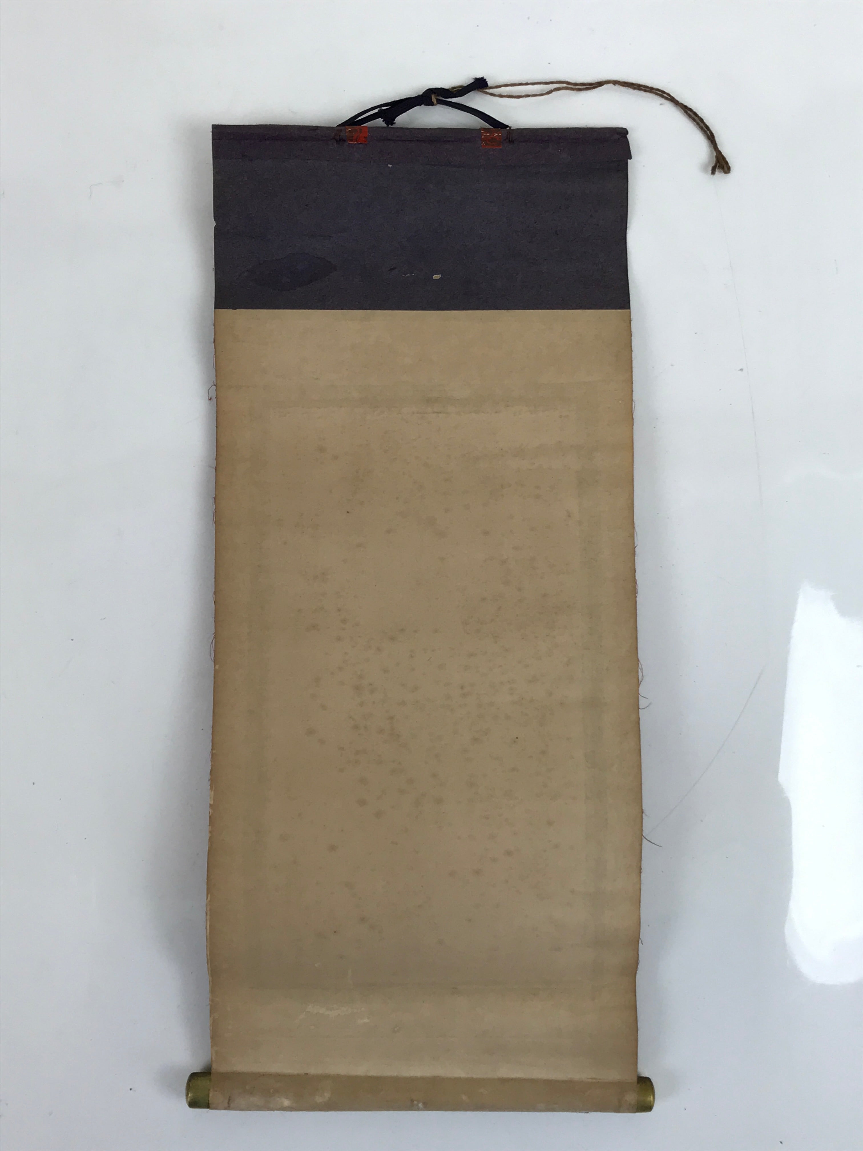 Japanese Buddhist Altar Fitting Scroll Blank Kakejiku Paper Silk Gold Red BA379