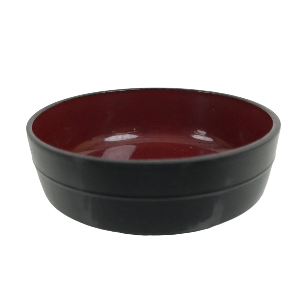 Japanese Buddhist Altar Fitting Small Offering Bowl Vtg Black Red Resin L326