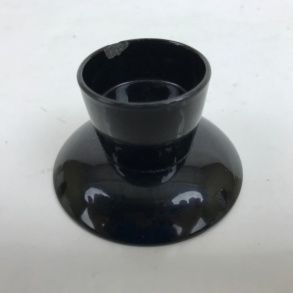 Japanese Buddhist Altar Fitting Small Offering Cup Vtg Black Red Resin L327