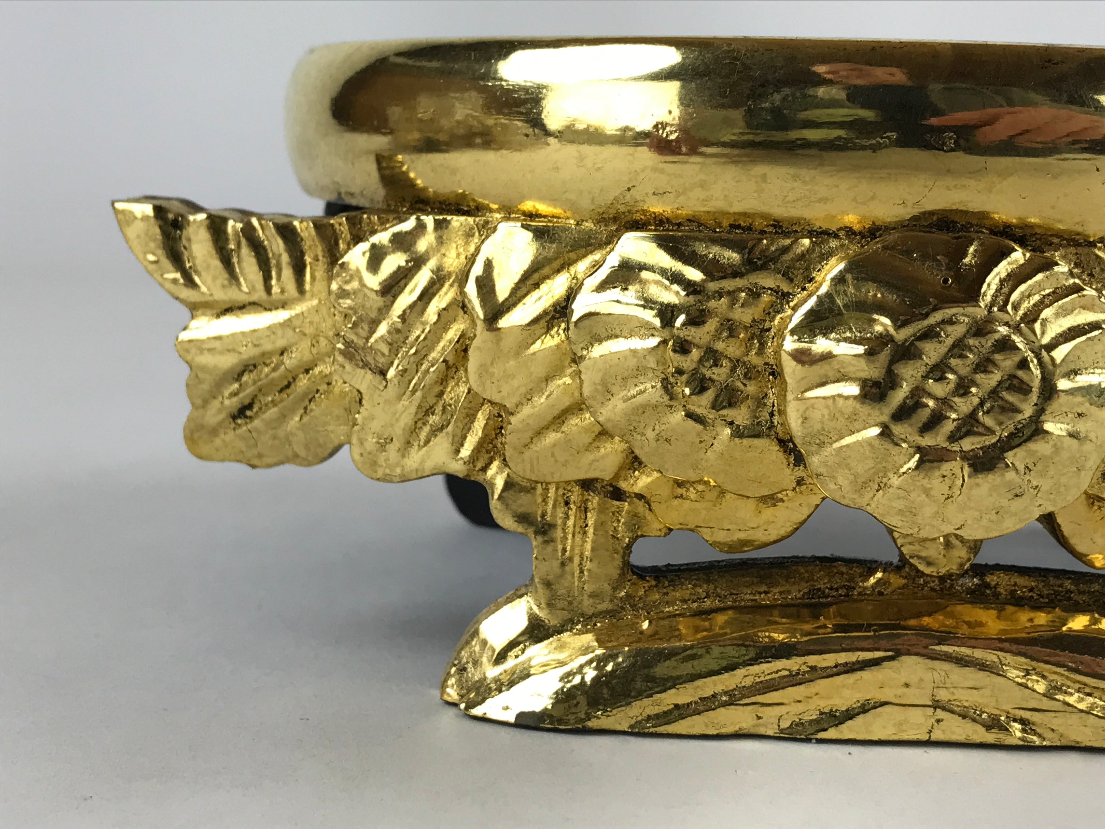 Japanese Buddhist Altar Fitting Statue Stand Offering Bukki Butsugu Gold BA189