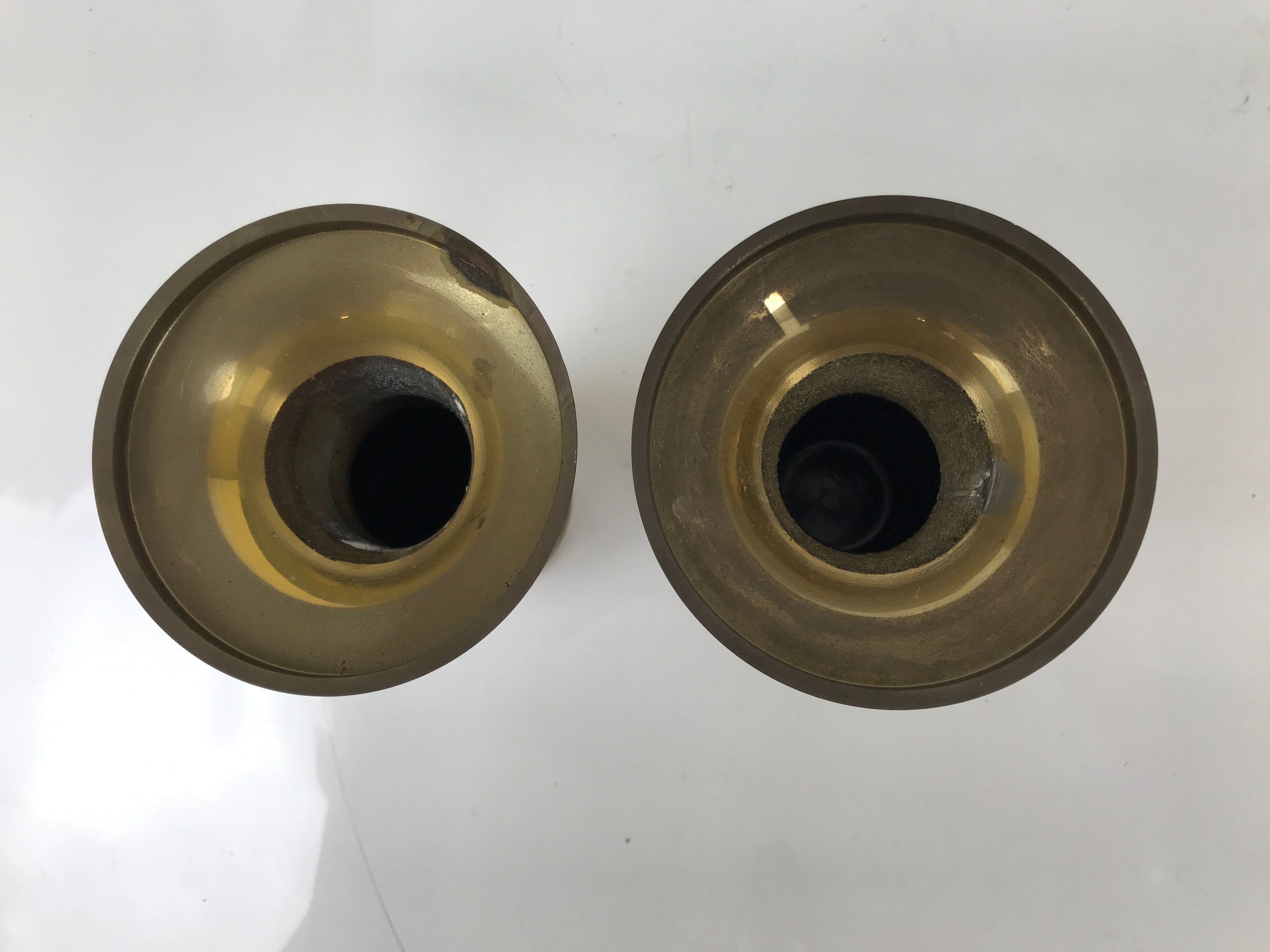 Japanese Buddhist Altar Fitting Vtg Gold Lotus Flowers Jouka Hanatate 2pcs BA716