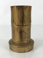 Japanese Buddhist Altar Fitting Wood Bamboo Flower Vase Vtg Hanatate Gold BA569