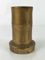 Japanese Buddhist Altar Fitting Wood Bamboo Flower Vase Vtg Hanatate Gold BA569