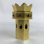 Japanese Buddhist Altar Fitting Wood Kuge Offering Stand Vtg 2pc Gold BA359