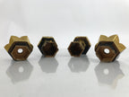 Japanese Buddhist Altar Fitting Wood Kuge Offering Stand Vtg 2pc Gold BA390
