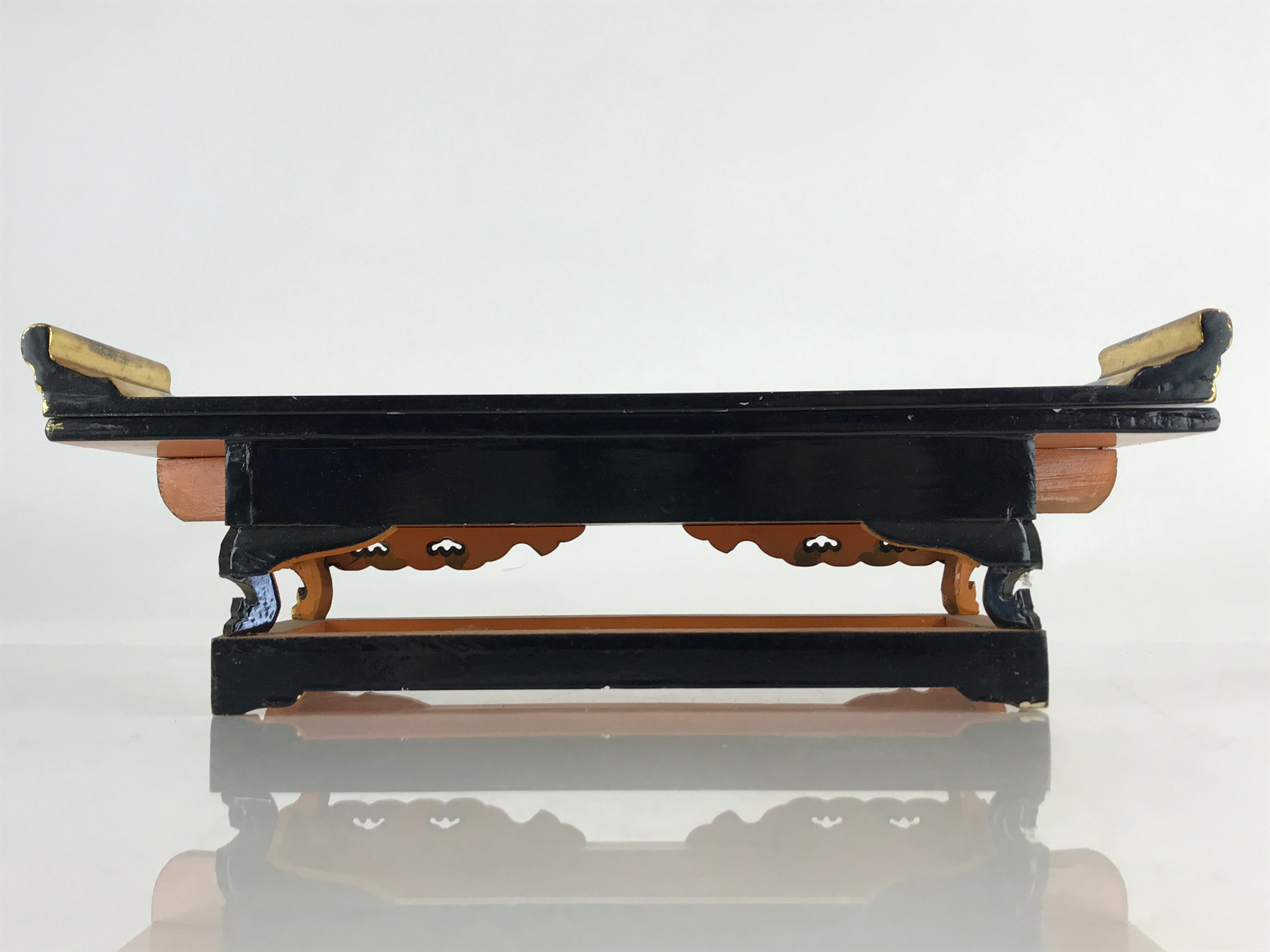 Japanese Buddhist Altar Fitting Wood Lacquer Offering Table Maejyoku Gold BU942