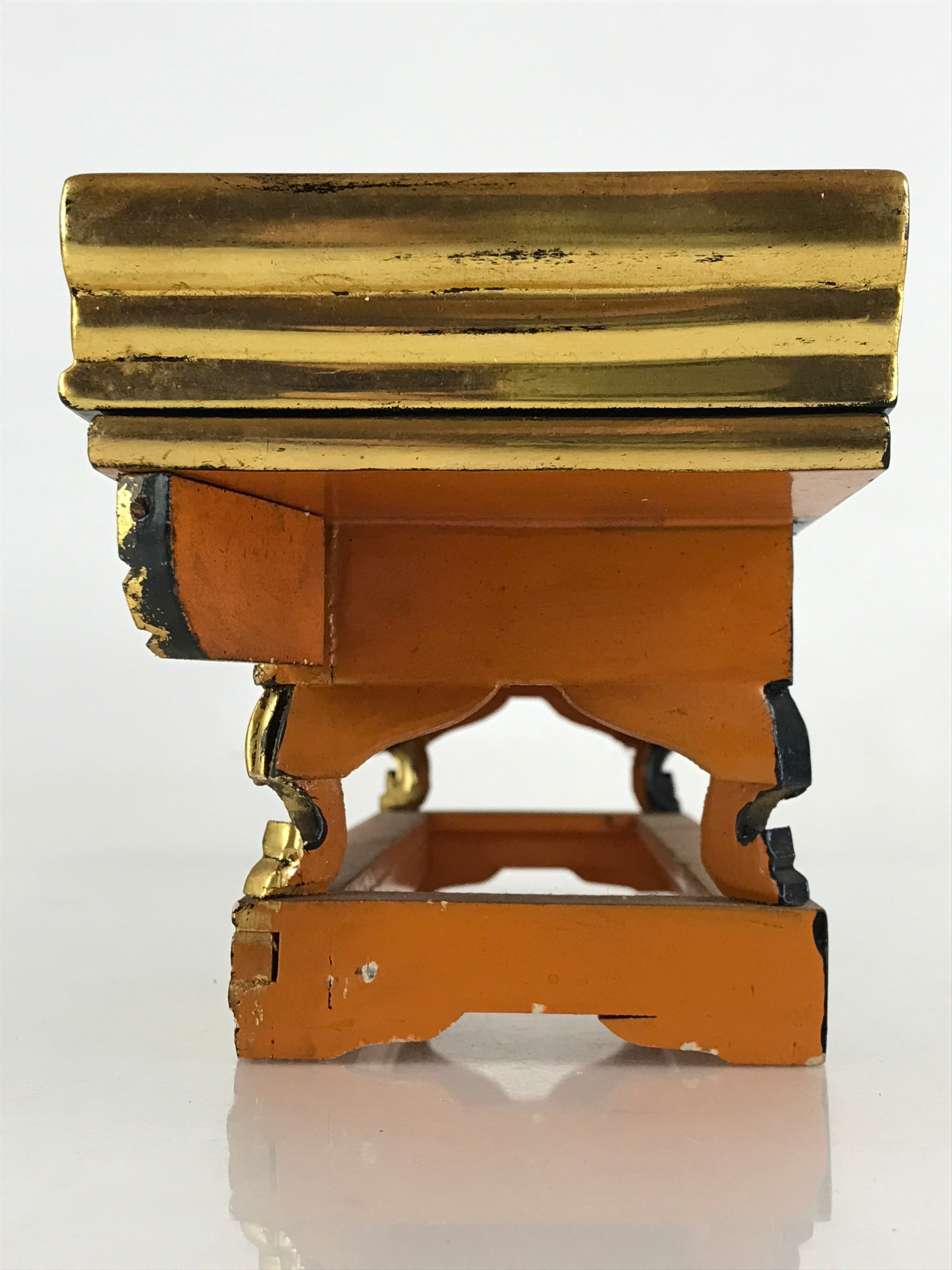 Japanese Buddhist Altar Fitting Wood Lacquer Offering Table Maejyoku Gold BU942