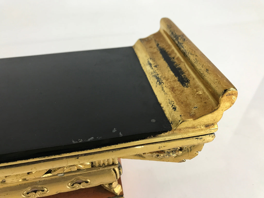 Japanese Buddhist Altar Fitting Wood Lacquer Offering Table Maejyoku Gold BU942