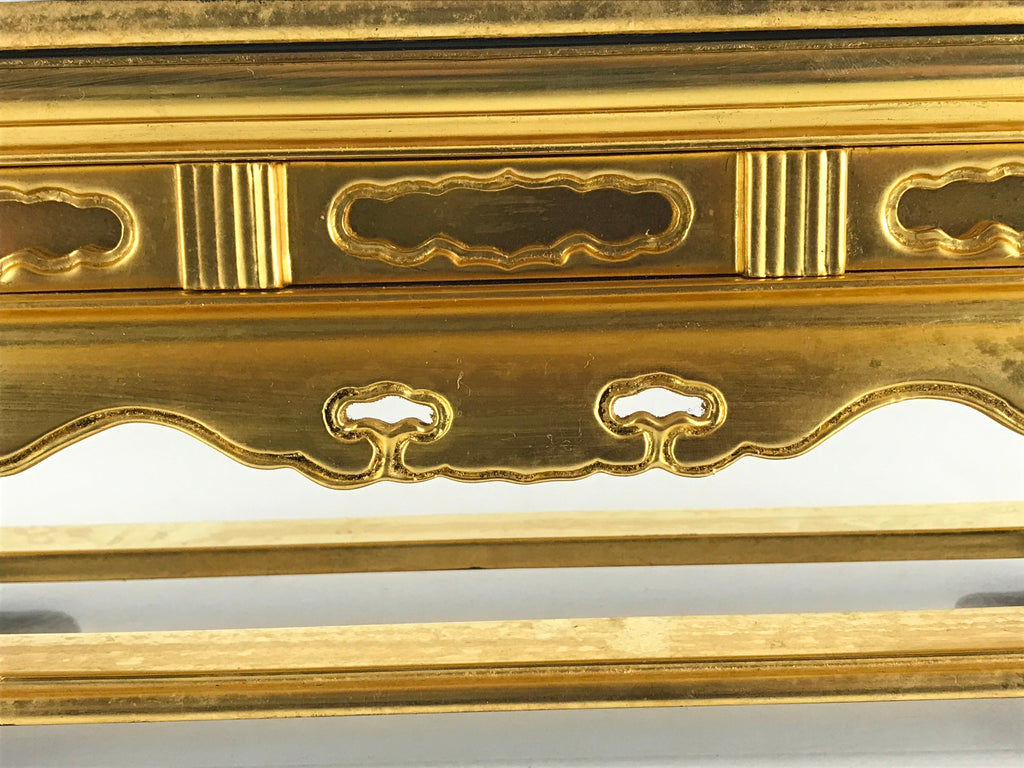 Japanese Buddhist Altar Fitting Wood Lacquer Offering Table Vtg Maejyoku Gold BU854