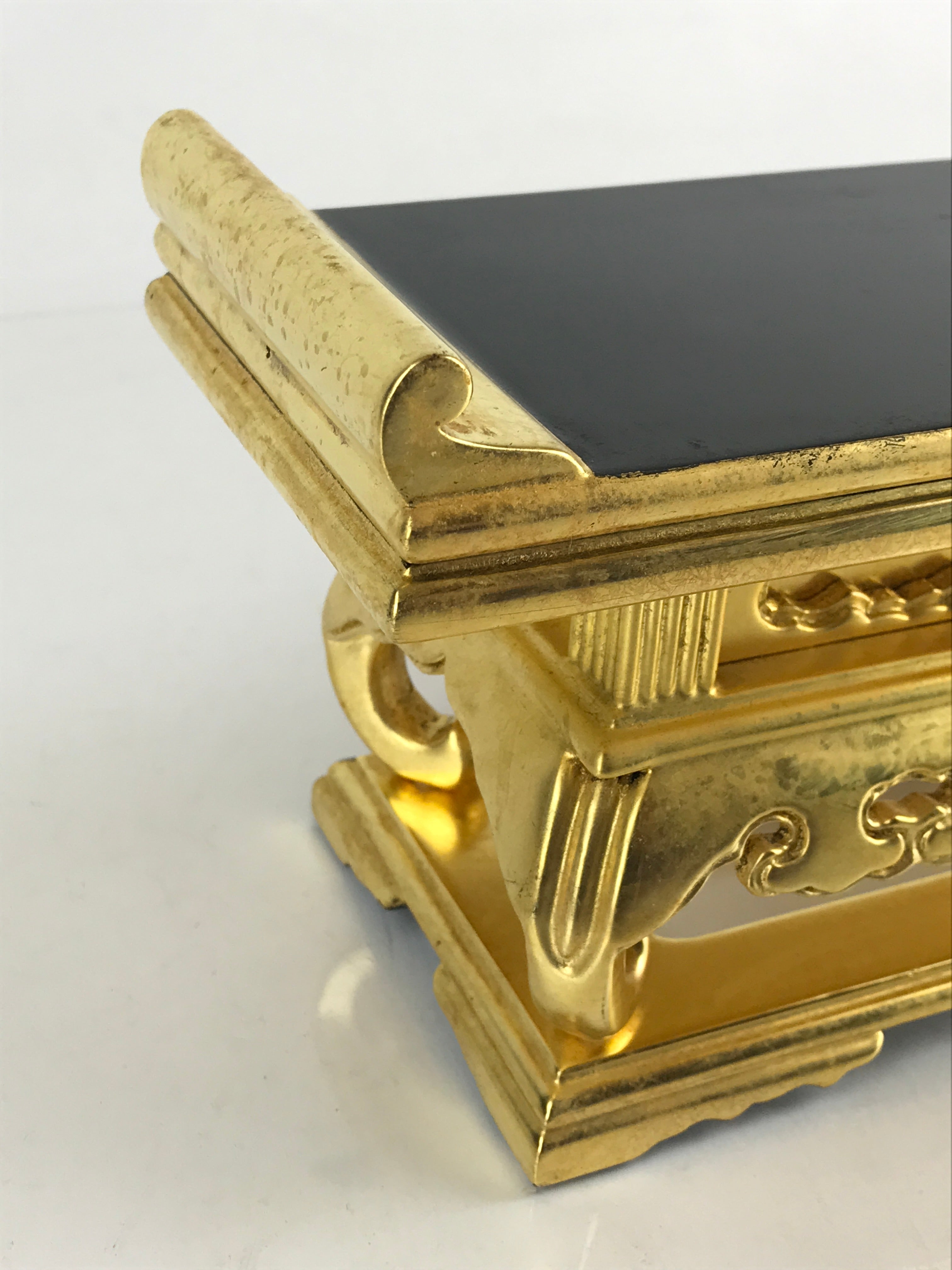 Japanese Buddhist Altar Fitting Wood Lacquer Offering Table Vtg Maejyoku Gold BU854