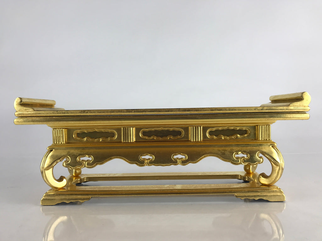 Japanese Buddhist Altar Fitting Wood Lacquer Offering Table Vtg Maejyoku Gold BU854