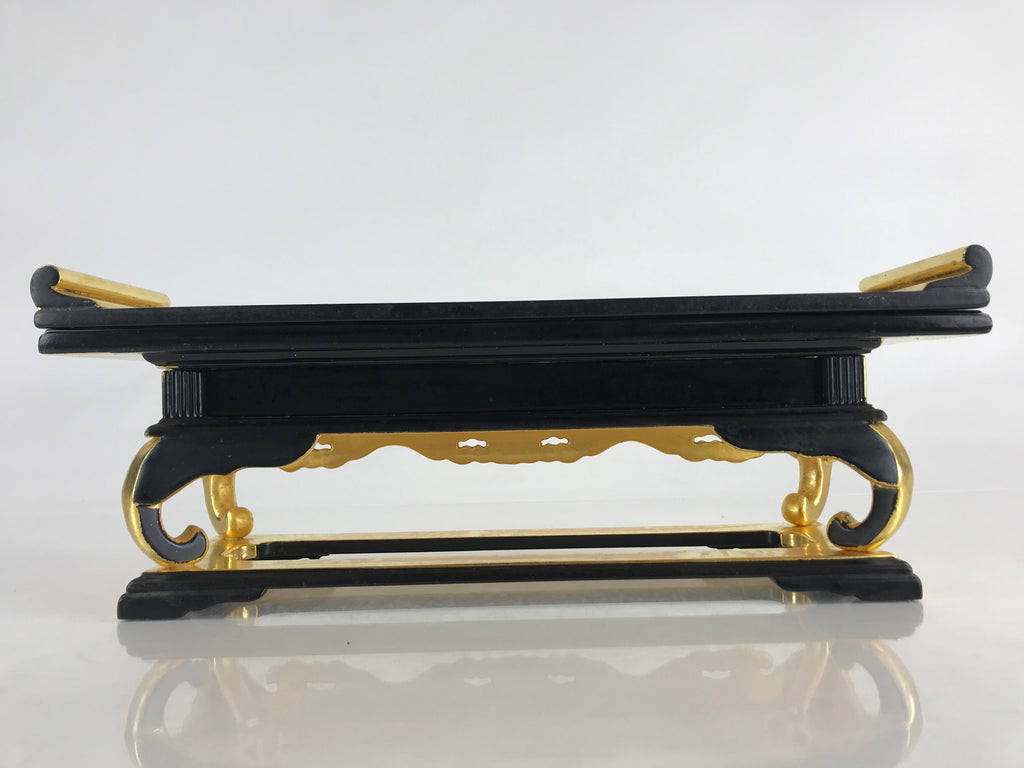 Japanese Buddhist Altar Fitting Wood Lacquer Offering Table Vtg Maejyoku Gold BU854