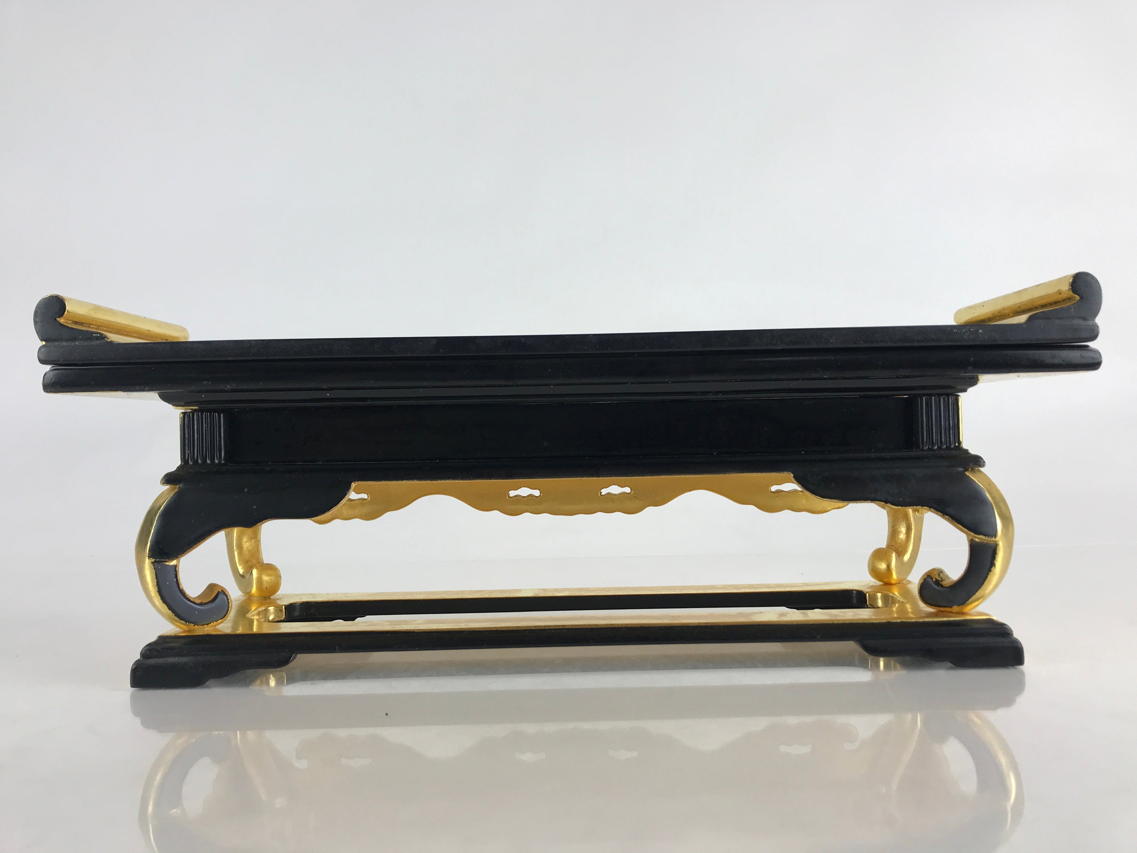 Japanese Buddhist Altar Fitting Wood Lacquer Offering Table Vtg Maejyoku Gold BU854