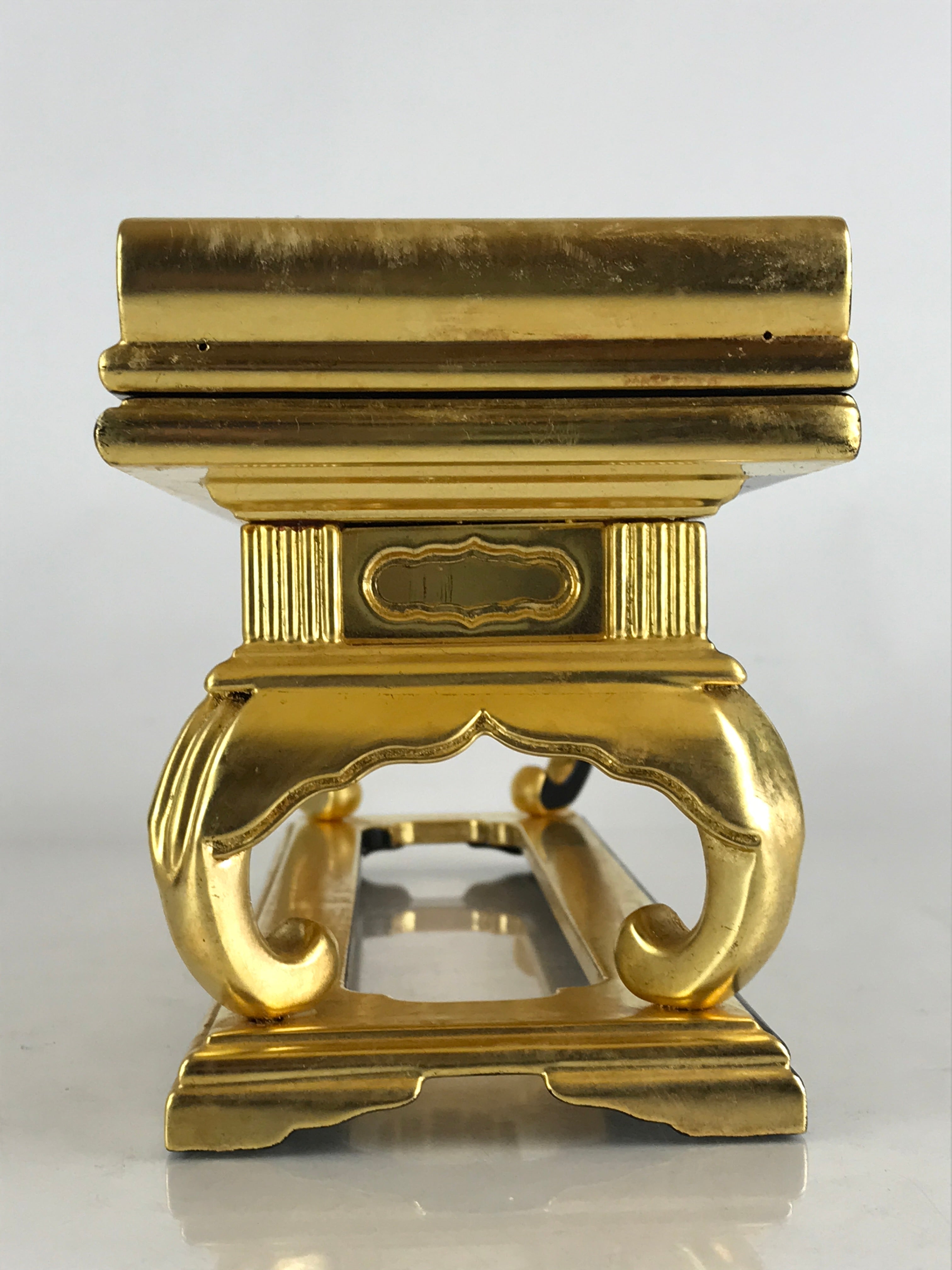 Japanese Buddhist Altar Fitting Wood Lacquer Offering Table Vtg Maejyoku Gold BU854