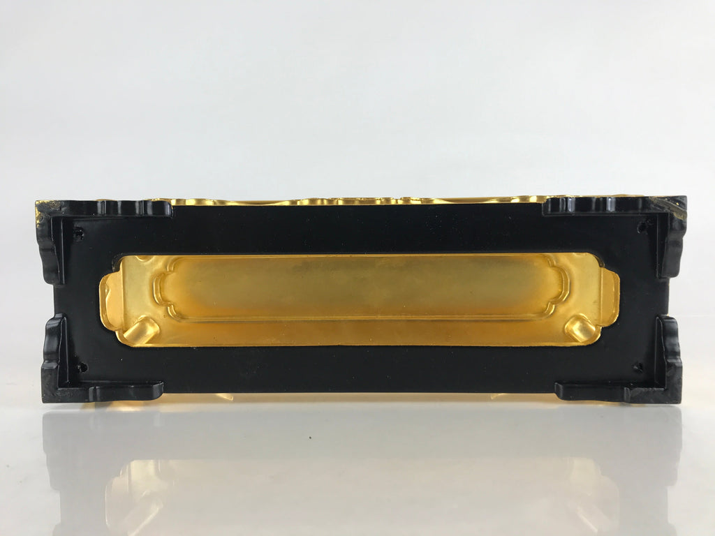Japanese Buddhist Altar Fitting Wood Lacquer Offering Table Vtg Maejyoku Gold BU854
