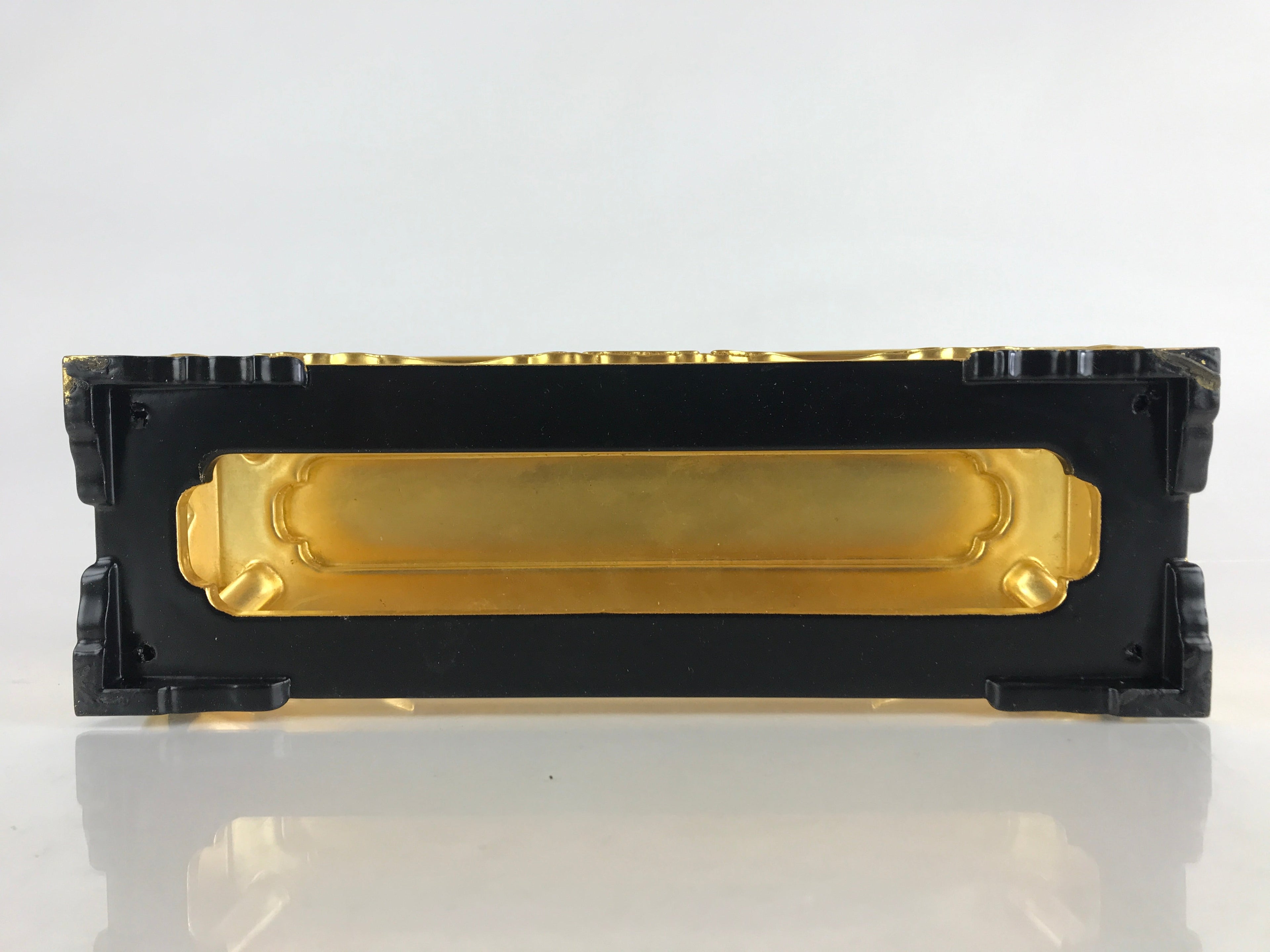 Japanese Buddhist Altar Fitting Wood Lacquer Offering Table Vtg Maejyoku Gold BU854