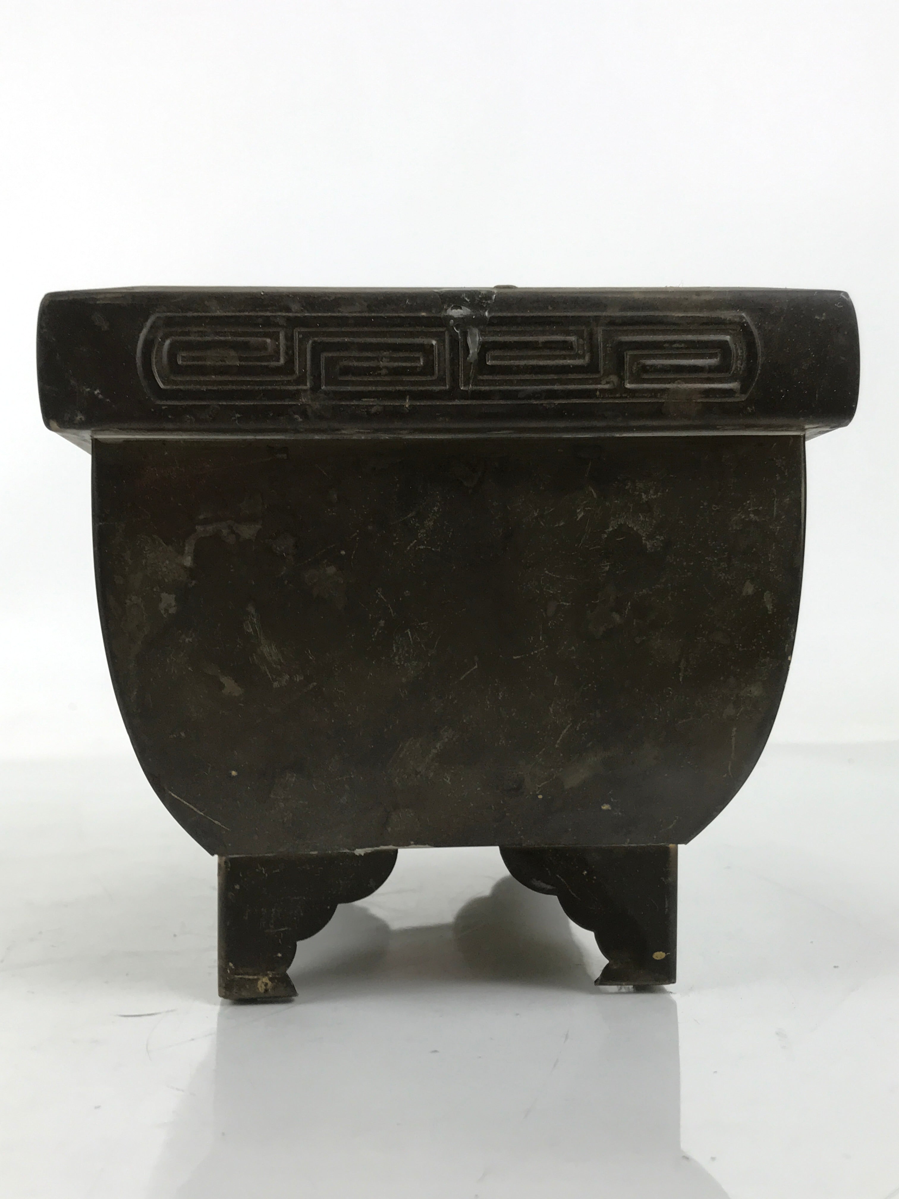 Japanese Buddhist Altar Fitting Wood Metal Incense Burner Koro Rectangle BA696