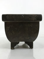 Japanese Buddhist Altar Fitting Wood Metal Incense Burner Koro Rectangle BA696