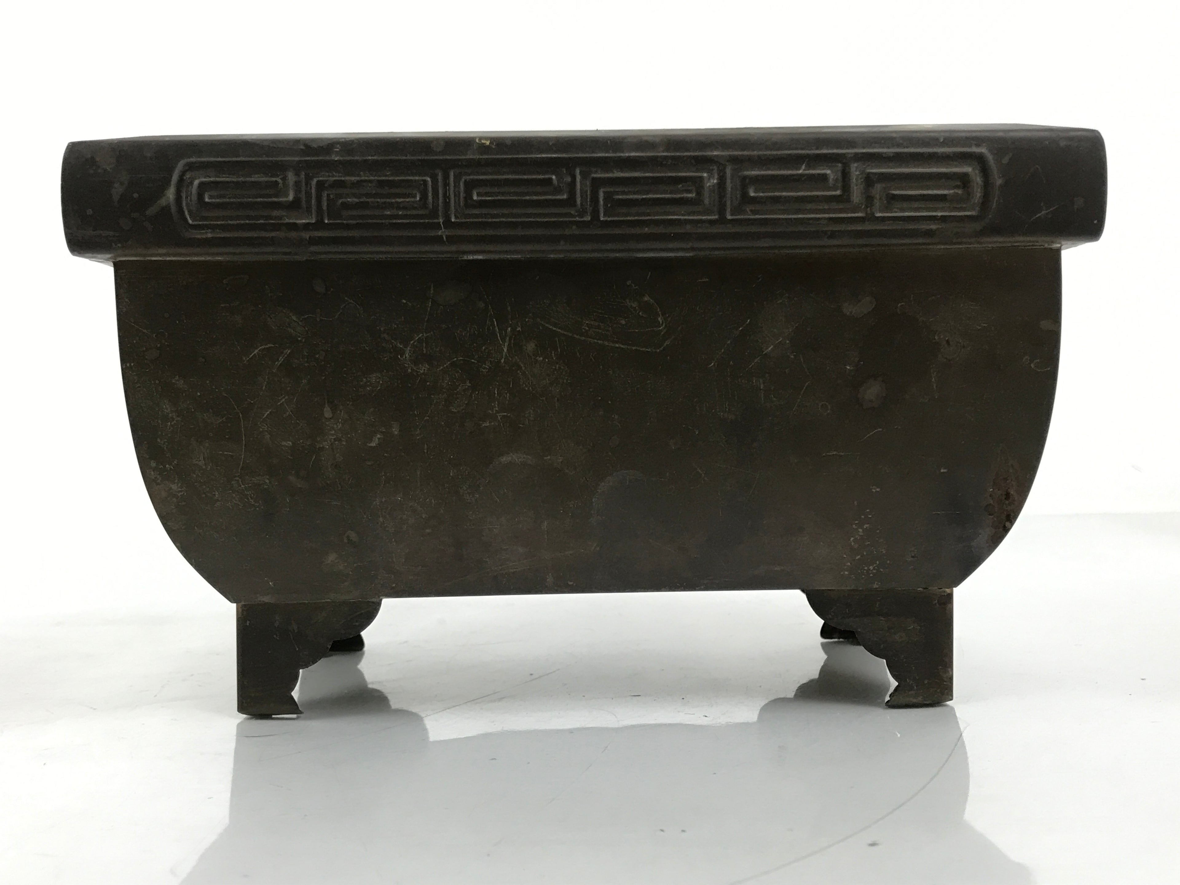 Japanese Buddhist Altar Fitting Wood Metal Incense Burner Koro Rectangle BA696