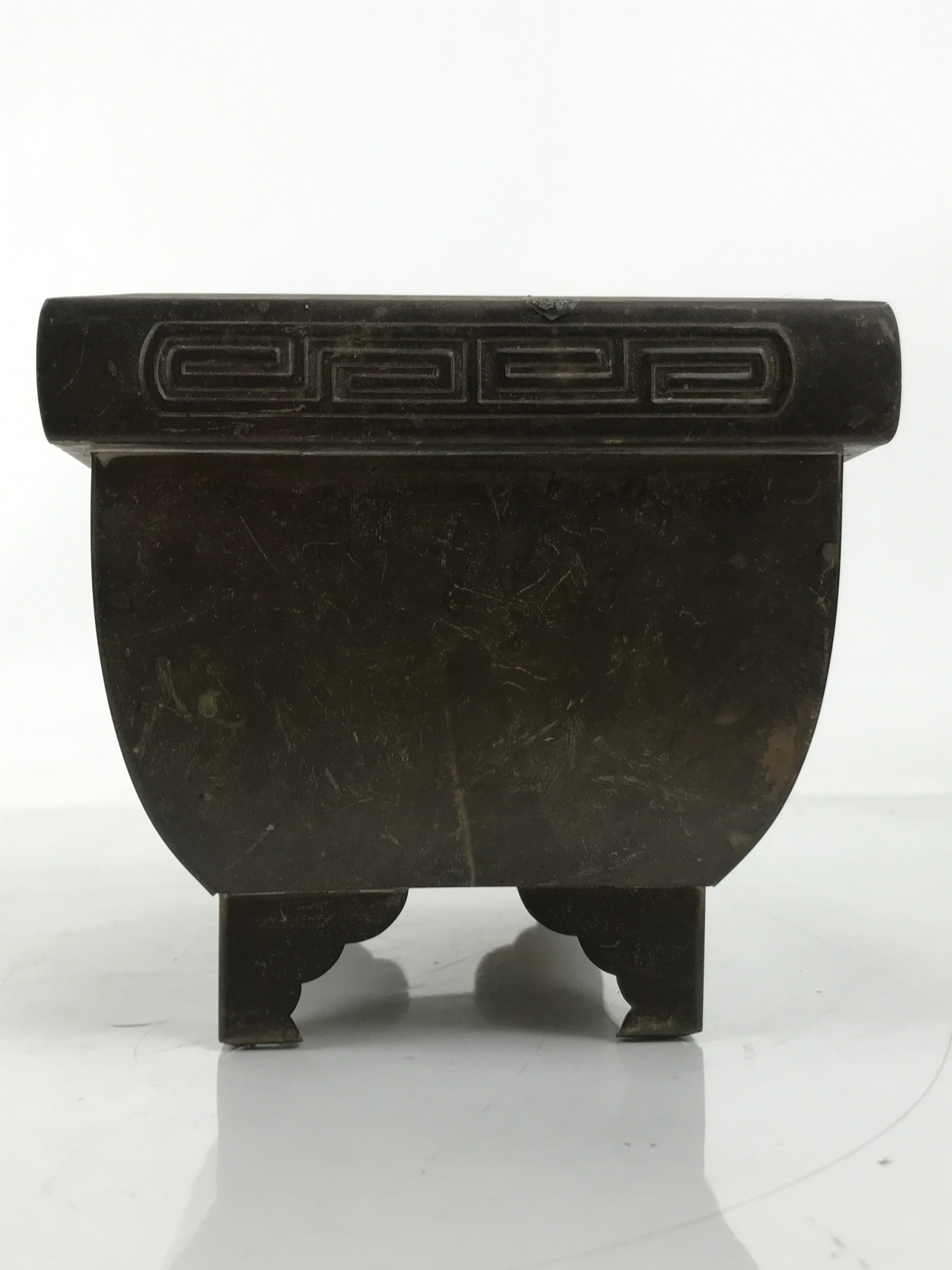 Japanese Buddhist Altar Fitting Wood Metal Incense Burner Koro Rectangle BA696