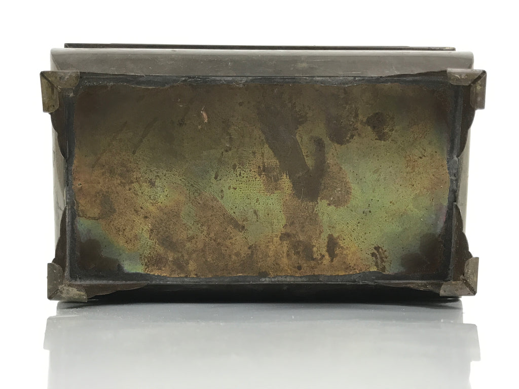 Japanese Buddhist Altar Fitting Wood Metal Incense Burner Koro Rectangle BA696