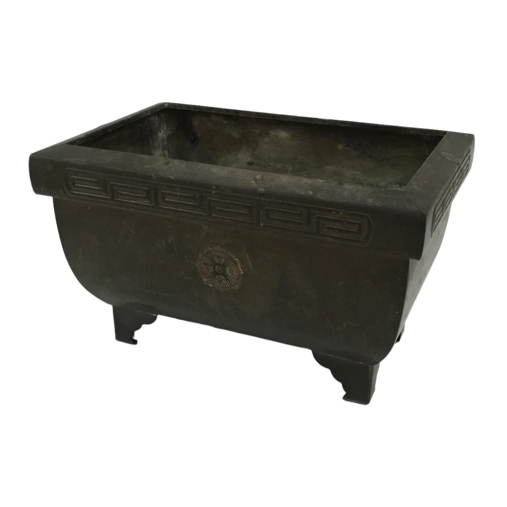 Japanese Buddhist Altar Fitting Wood Metal Incense Burner Koro Rectangle BA696