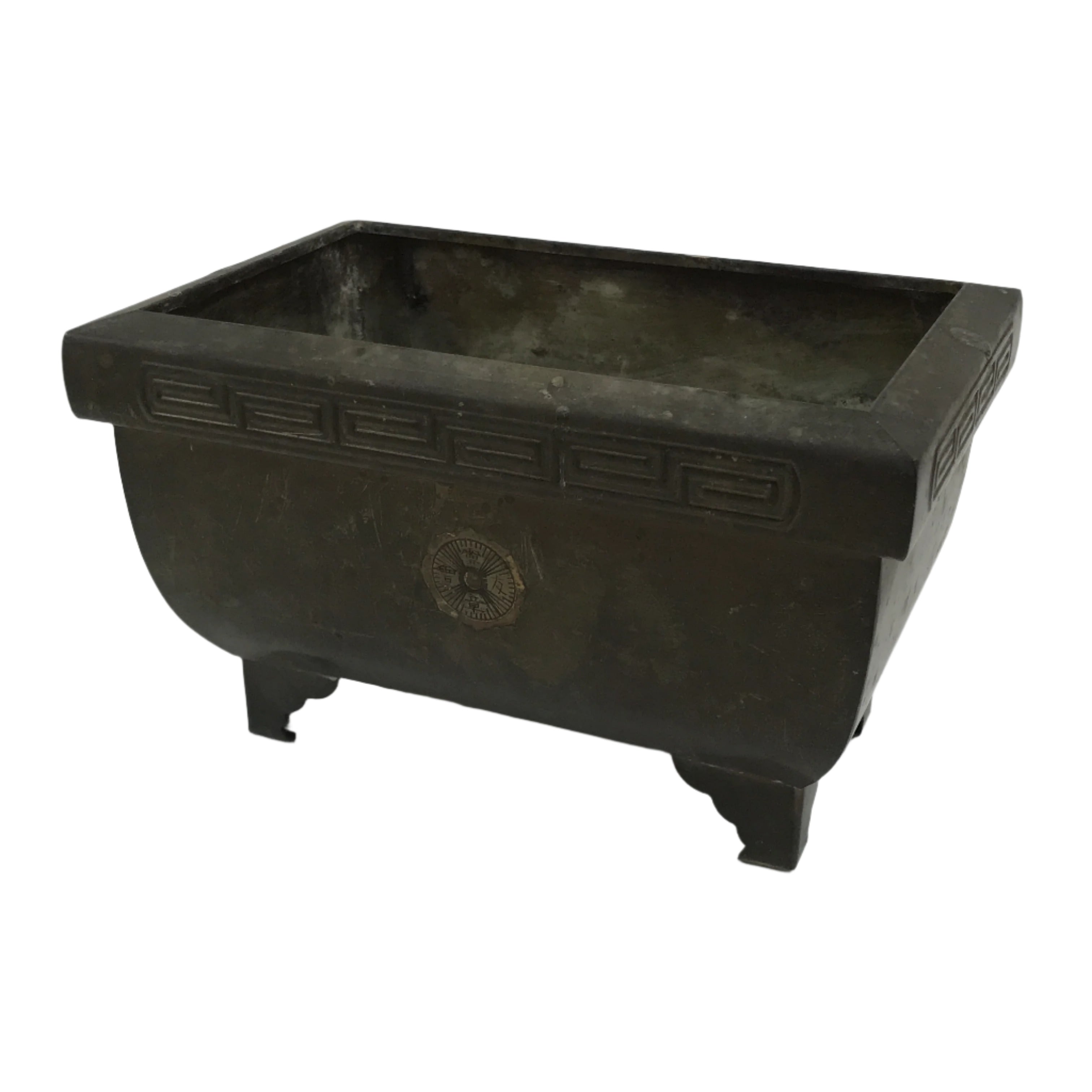 Japanese Buddhist Altar Fitting Wood Metal Incense Burner Koro Rectangle BA696
