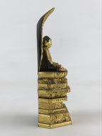 Japanese Buddhist Altar Fitting Wooden Amida Nyorai Vtg Ornament Gold BD922