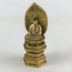 Japanese Buddhist Altar Fitting Wooden Amida Nyorai Vtg Ornament Gold BD922