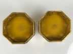 Japanese Buddhist Altar Fitting Wooden Kuge Offering Stand Vtg 2pc Gold BA667