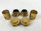 Japanese Buddhist Altar Fitting Wooden Kuge Offering Stand Vtg 2pc Gold BA87
