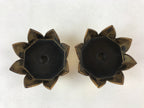 Japanese Buddhist Altar Fitting Wooden Kuge Offering Stand Vtg 2pc Gold BA87