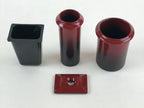 Japanese Buddhist Altar Fitting Wooden Lacquer Candle Stand Set Vtg Incense BA74