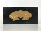 Japanese Buddhist Altar Fitting Wooden Lacquer Statue Stand Black Gold BA568