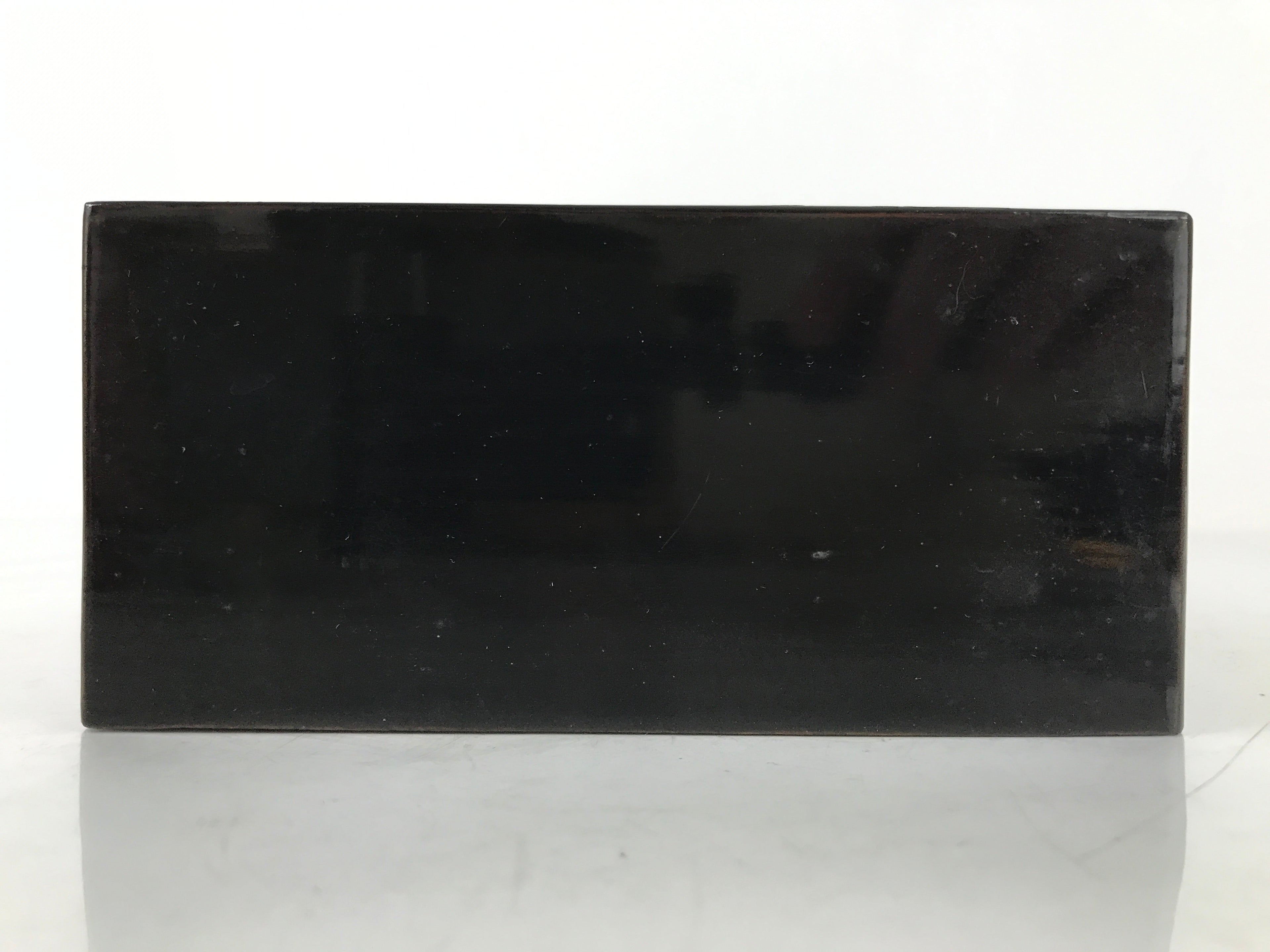 Japanese Buddhist Altar Fitting Wooden Lacquer Statue Stand Black Gold BA568