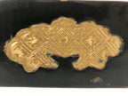 Japanese Buddhist Altar Fitting Wooden Lacquer Statue Stand Black Gold BA568
