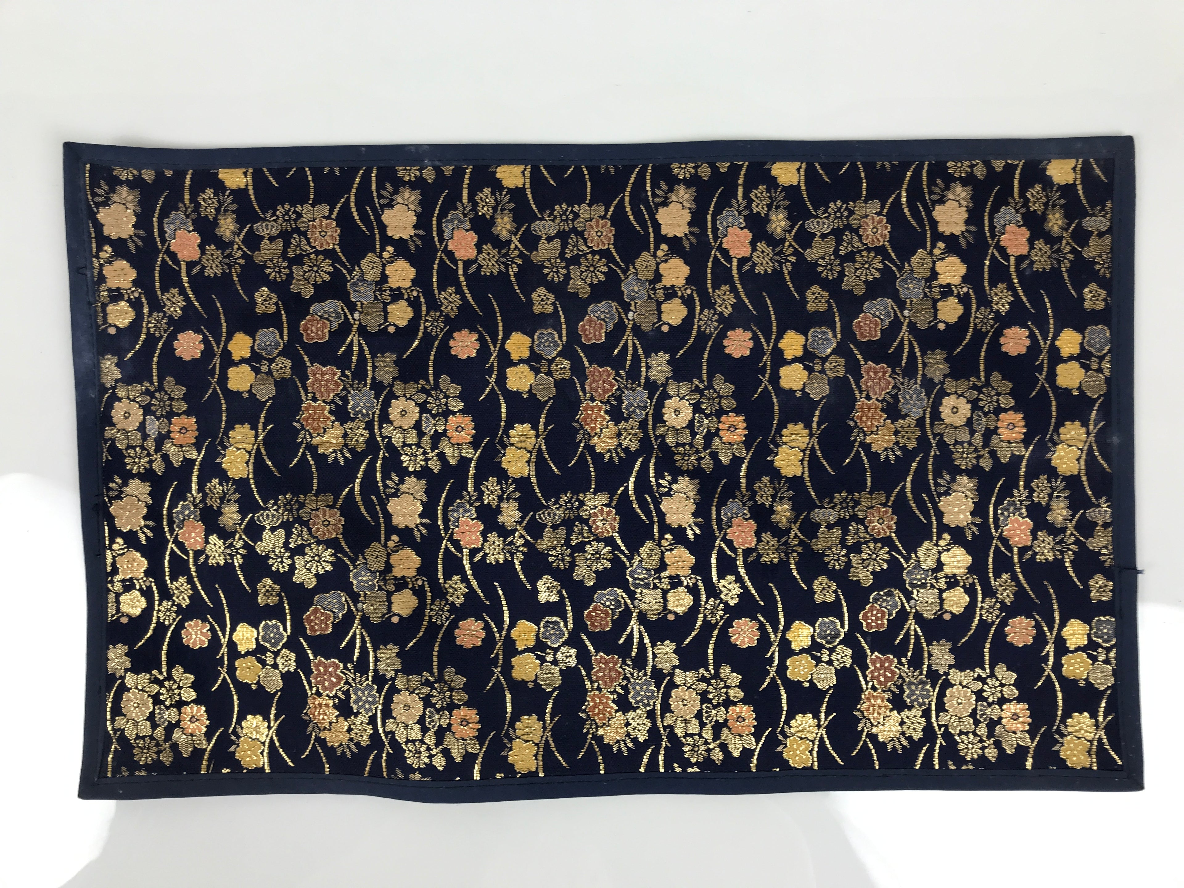 Japanese Buddhist Altar Kyozukue Silk Table Cloth Uchishiki Rectangle Blue BA823