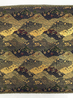 Japanese Buddhist Altar Kyozukue Silk Table Mat Uchishiki Blue Gold Sakura BA915